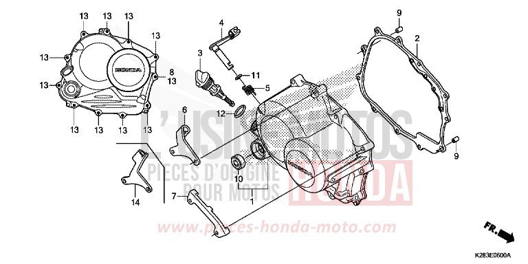 PANNEAU CARTER-MOTEUR D. de CRF125F "Petites Roues" EXTREME RED (R292) 2017